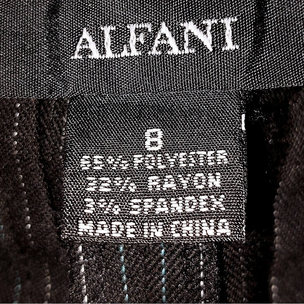Alfani Dress Pants Women 8 Black Excellent Retro Pinstripe Wide Leg - Picture 7 of 8